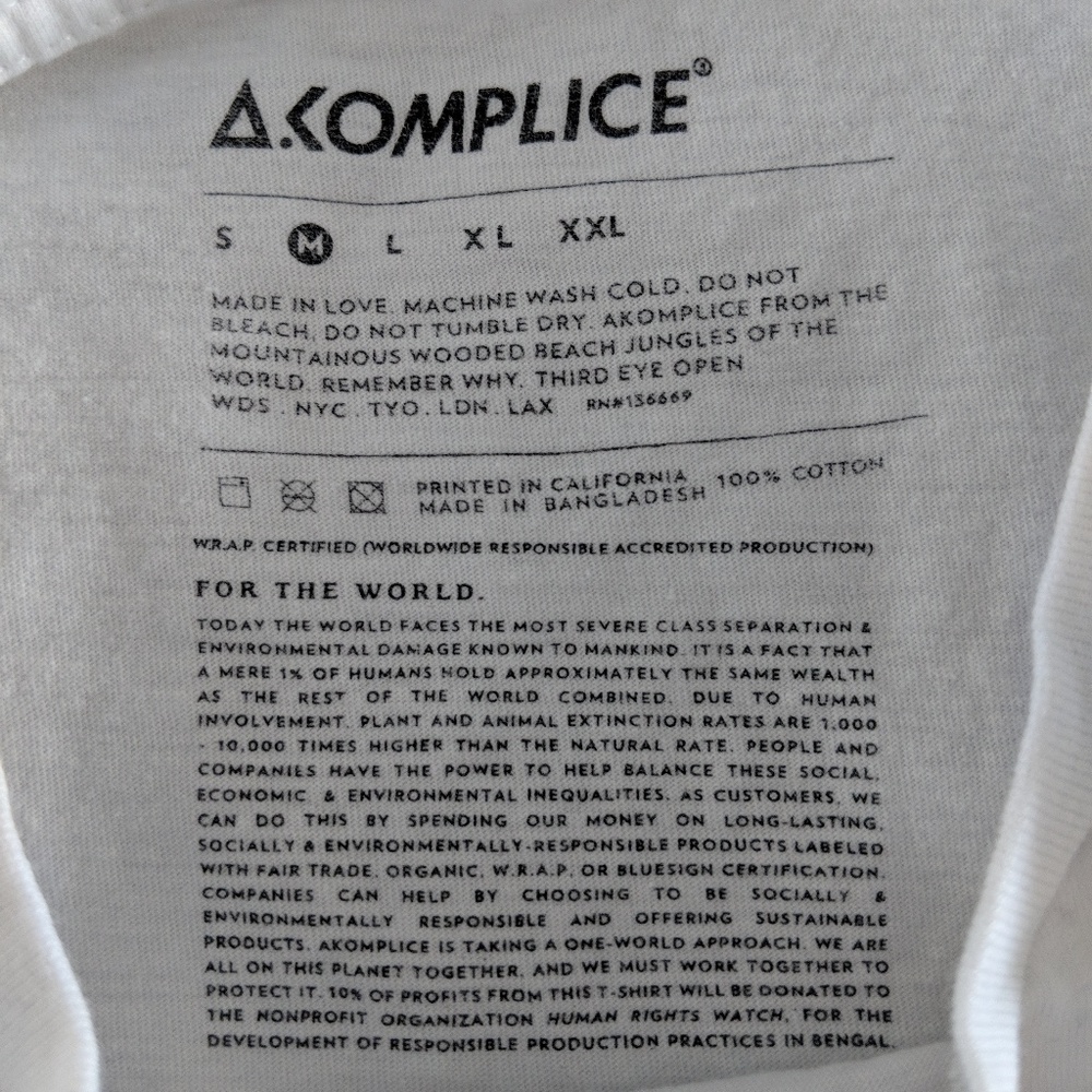 Akomplice White Tee - Picture 2 of 2